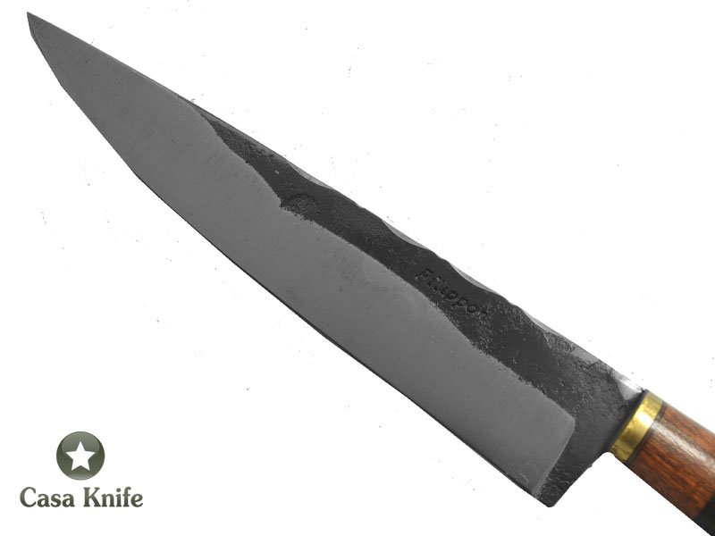 Adelar Filippon Faca para churrasco para colecionador forjada em aço 1070, com empunhadura em Angico, Ébano, Pau - Ferro, Rochinho e Louro, 33 cm