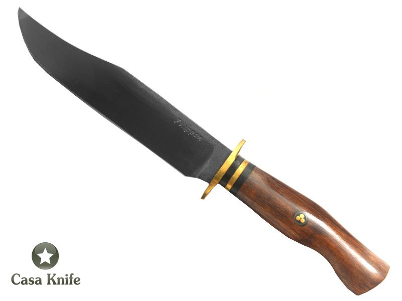 Adelar Filippon Faca para churrasco para colecionador forjada em aço 1070 Fosfatizado, com empunhadura em Louro Freijó com detalhes em Ébano, 30 cm