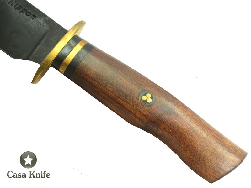 Adelar Filippon Faca para churrasco para colecionador forjada em aço 1070 Fosfatizado, com empunhadura em Louro Freijó com detalhes em Ébano, 30 cm