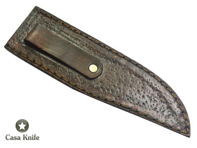 Adelar Filippon Faca para churrasco para colecionador forjada em aço 1070 Fosfatizado, com empunhadura em Louro Freijó com detalhes em Ébano, 30 cm