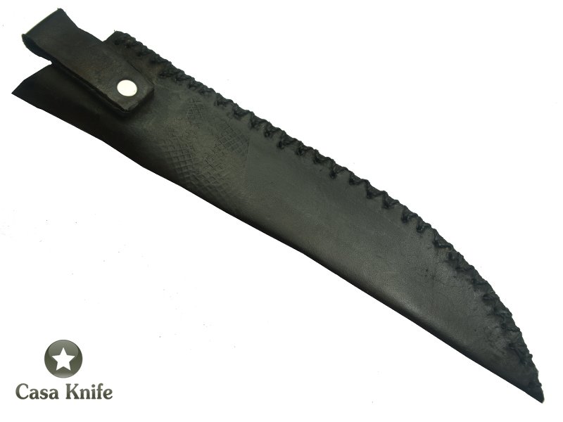 Adelar Filippon Faca para churrasco para colecionador forjado em aço C 75. Empunhadura em Radica Jabuticaba estabilizada, 31 cm