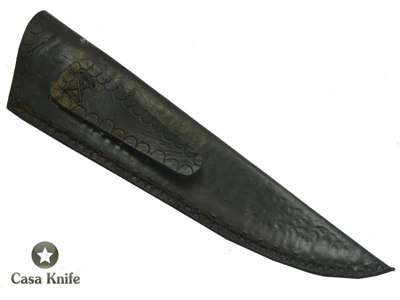 Adelar Filippon Faca para colecionador forjada em aço damasco linear, empunhadura em Aroeira do Mato,31 cm