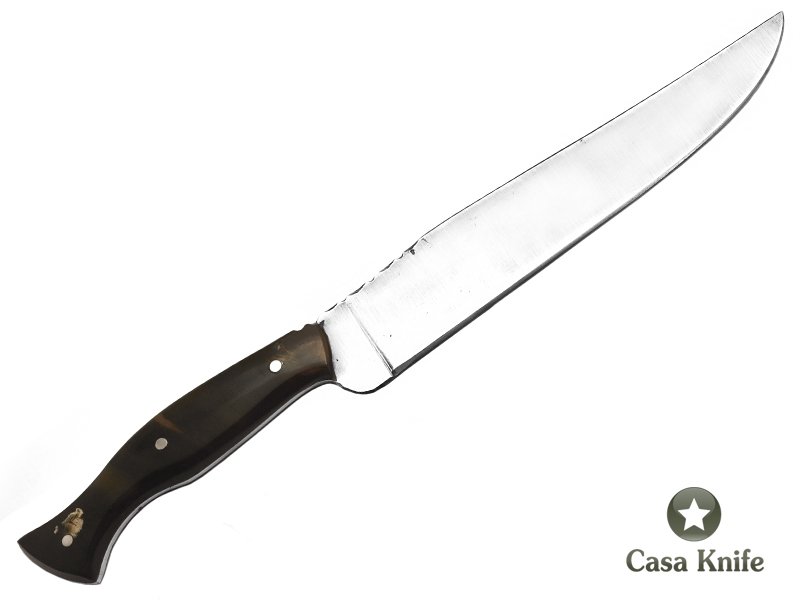 Adelar Filippon faca para colecionador forjada em aço C75 com empunhadura em casco de cavalo 30 cm