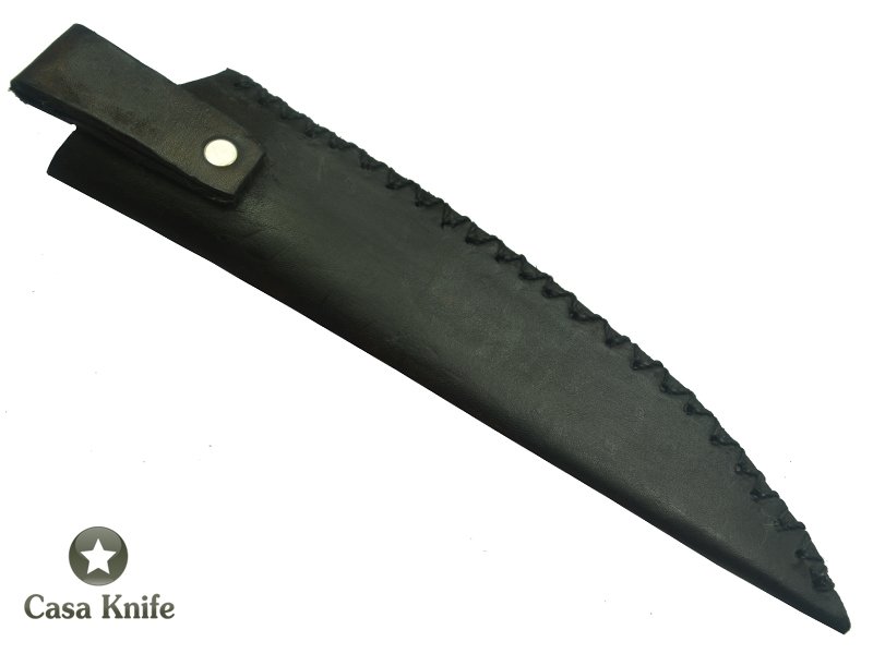 Adelar Filippon Faca para colecionador forjado em aço Damasco. Empunhadura em Spalted Platano, 29 cm