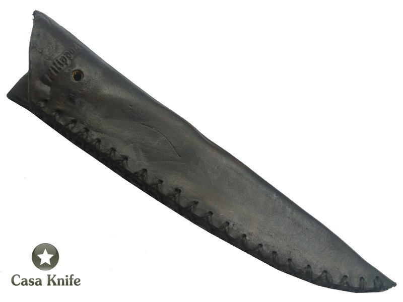 Adelar Filippon Faca para colecionador forjado em aço Damasco 15N20 - 1075 - 58 HCR - 288 camadas. Empunhadura em Cipreste estabilizado, 27 cm