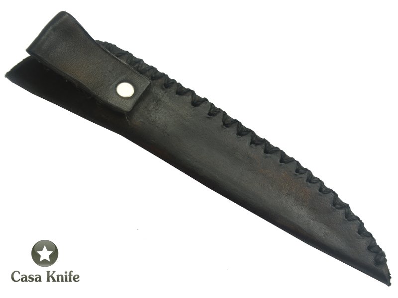 Adelar Filippon Faca para colecionador forjado em aço Damasco 15N20 - 1075 - 58 HCR - 288 camadas. Empunhadura em Cipreste estabilizado, 27 cm