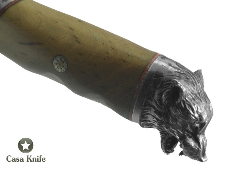 Adelar Filippon faca para colecionador forjado em aço 5160 ( mola locomotiva). Empunhadura em Cerne de Pitangueira, 27 cm