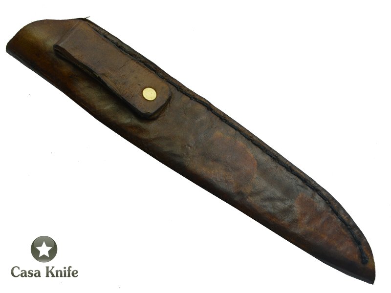 Adelar Filippon faca para colecionador forjado em aço damasco. Empunhadura em Cerejeira, 31 cm