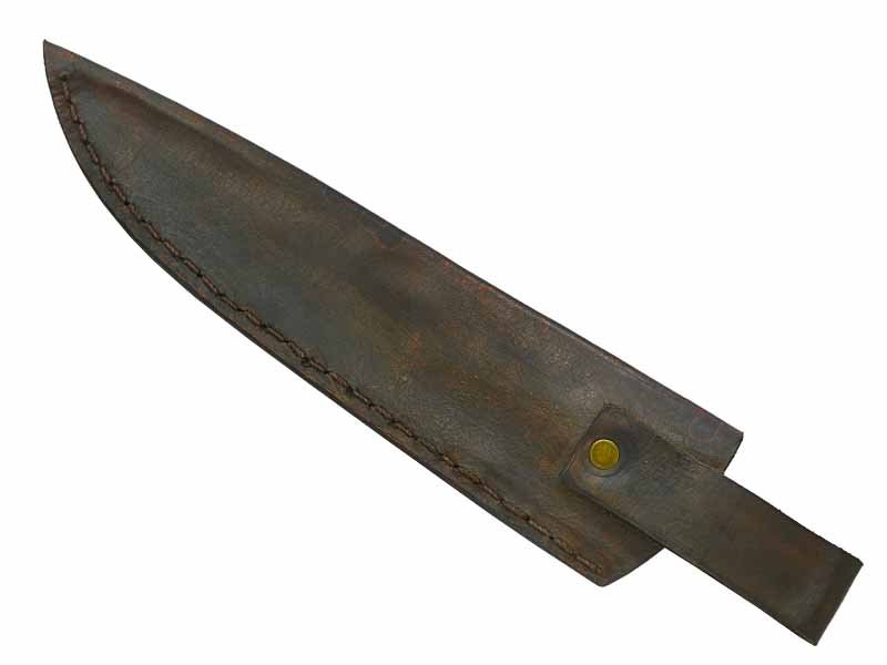 Adelar Filippon faca Cheff para colecionador forjado em aço Go May padrão zebra. Empunhadura em Spalted de plátano estabilizado, 33 cm