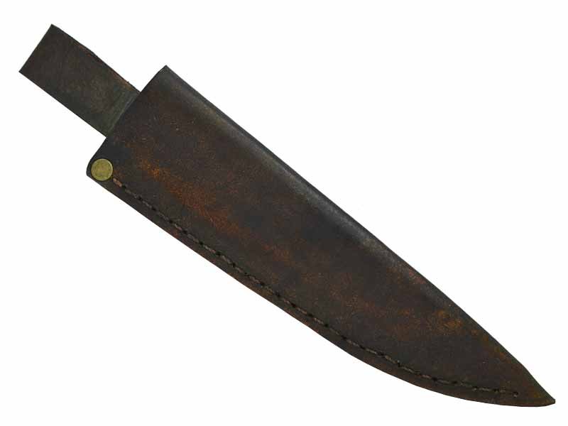 Adelar Filippon faca para colecionador forjado em aço Go May padrão zebra. Empunhadura em Spalted de plátano estabilizado, 29 cm