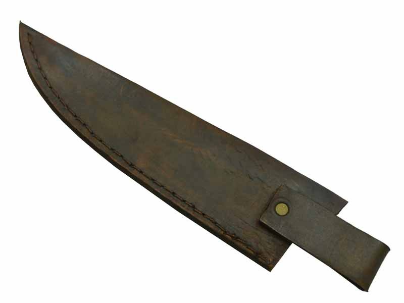 Adelar Filippon faca para colecionador forjado em aço Go May padrão zebra. Empunhadura em Spalted de plátano estabilizado, 35 cm