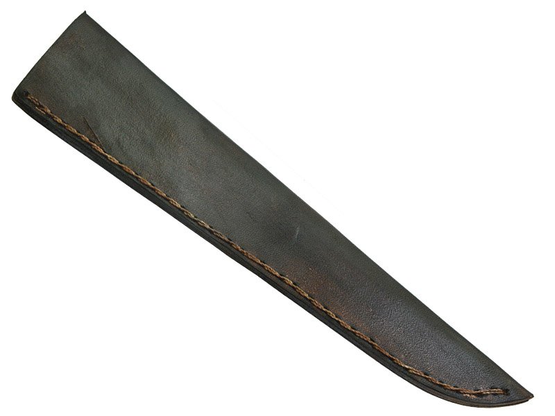 Adelar Filippon faca sangradeira para colecionador forjada em aço damasco. Empunhadura em madeira de argelin, 35 cm