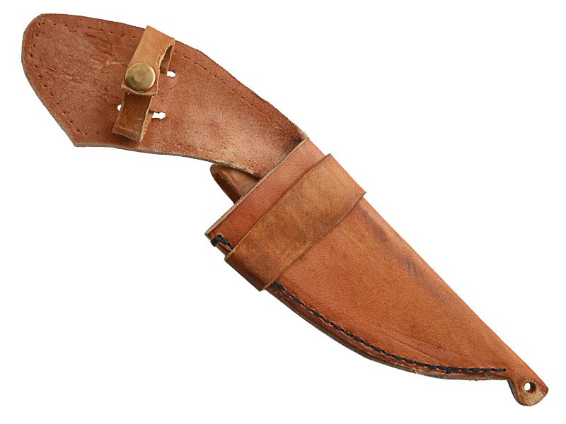 Adelar Filippon faca Skiner brüt forge para colecionador forjada em aço 5160. Empunhadura em mandíbula de cabrito, 26 cm