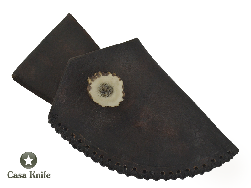 Adelar Filippon faca Skiner para colecionador forjada em aço C 75 com empunhadura em chifre de carneiro, 15cm