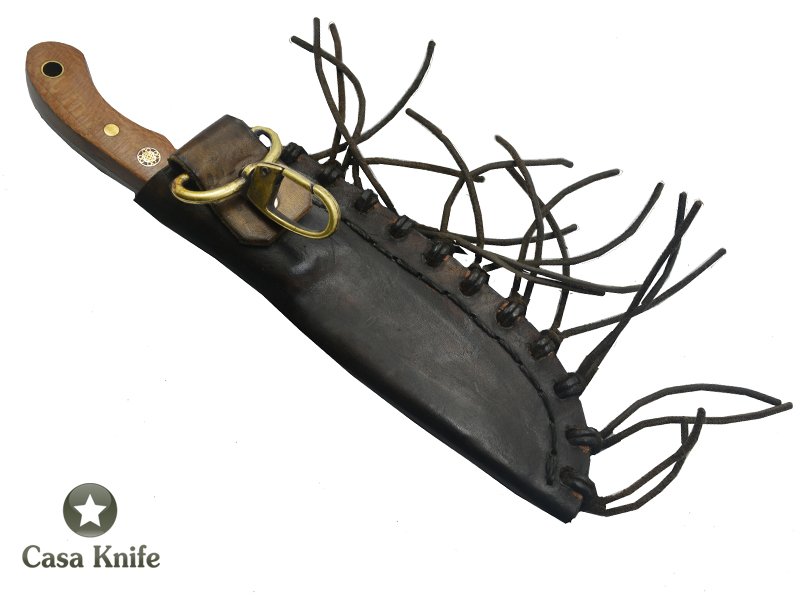 Adelar Filippon Faca Skiner para colecionador forjado em aço damasco. Empunhadura em Uva Japão, 20 cm