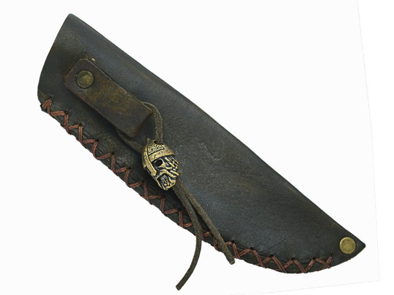 Adelar Filippon faca skinner para colecionador forjado em aço damasco. Empunhadura em chifre de cervo, 24 cm