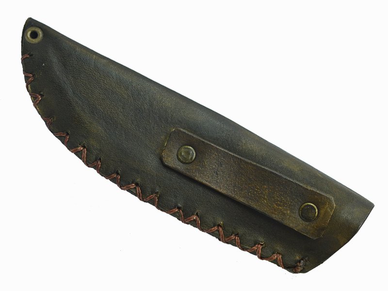 Adelar Filippon faca skinner para colecionador forjado em aço damasco. Empunhadura em chifre de cervo, 24 cm