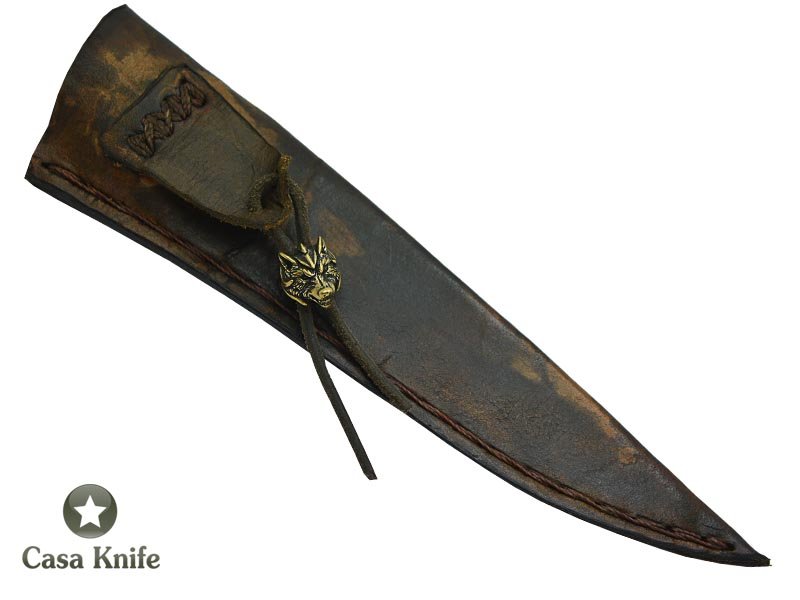Adelar Filippon para churrasco forjada em aço 52100 Brüt Forge para colecionador. Empunhadura em spalted de platano estabilizada, 28 cm