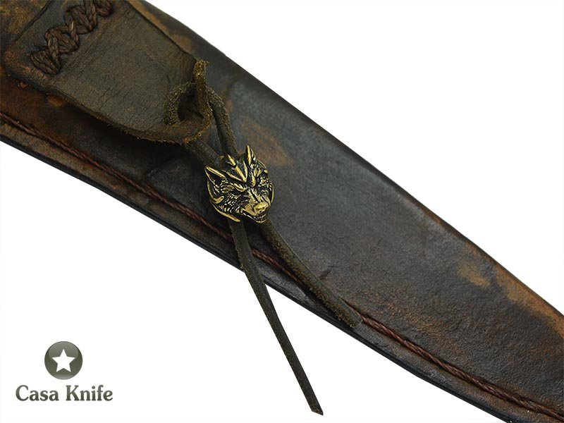 Adelar Filippon para churrasco forjada em aço 52100 Brüt Forge para colecionador. Empunhadura em spalted de platano estabilizada, 28 cm