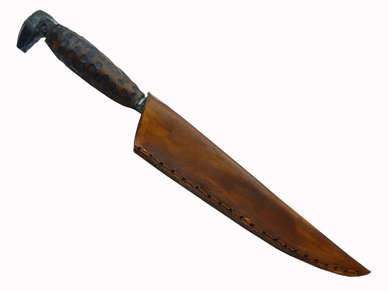 Adellar Filippon faca brüt forge em aço trilho de trem. Empunhadura jacarandá da Bahia, 32 cm