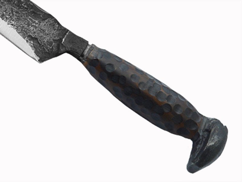 Adellar Filippon faca brüt forge em aço trilho de trem. Empunhadura jacarandá da Bahia, 32 cm