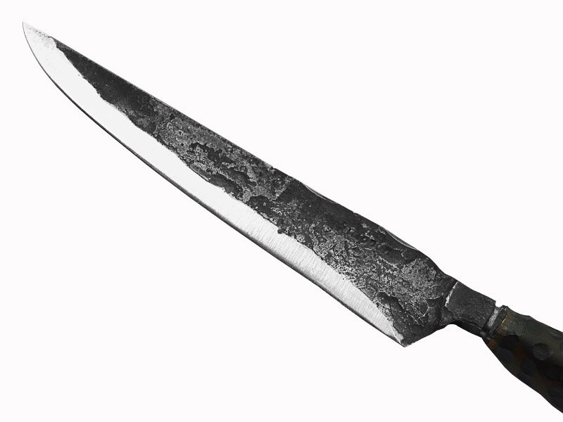 Adellar Filippon faca brüt forge em aço trilho de trem. Empunhadura jacarandá da Bahia, 32 cm