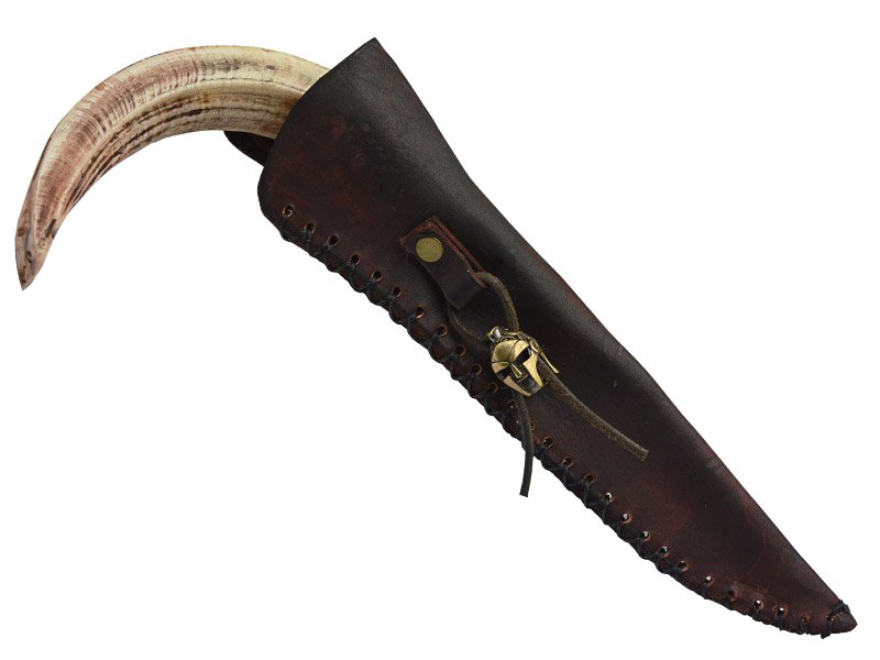 Adellar Filippon faca para colecionador em aço inox brut forge. Empunhadura em dente de javali, 26 cm