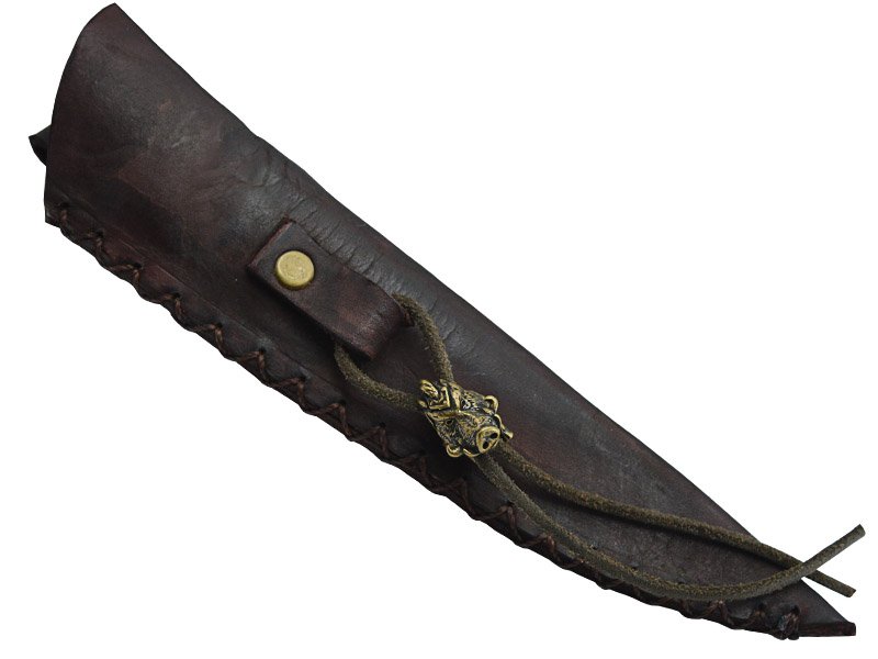 Adellar Filippon faca para colecionador em aço inox brut forge. Empunhadura em dente de javali, 29 cm