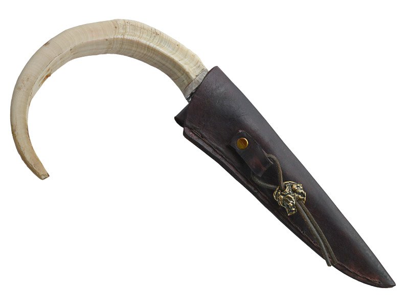 Adellar Filippon faca para colecionador em aço inox brut forge. Empunhadura em dente de javali, 29 cm