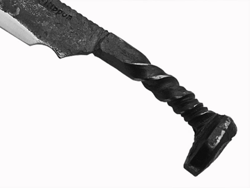 Adellar filippon faca tática brüt forge em aço de prego trilho de trem, 23 cm