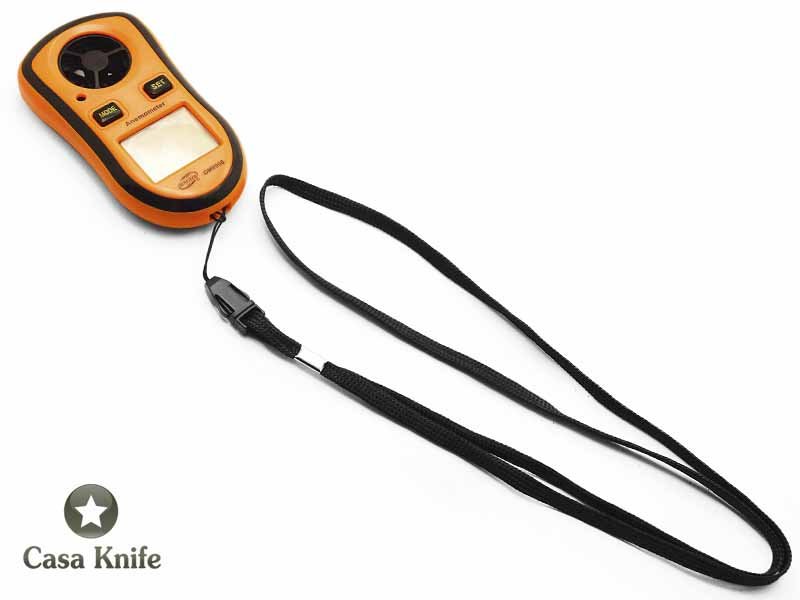 Anemômetro Digital de bolso. Medidor de velocidade do vento e da temperatura.