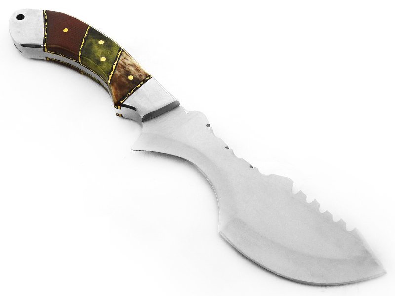 Antonio Banderas faca bushcraft para colecionador em aço inoxidável com empunhadura em osso tingido e micarta 24 cm