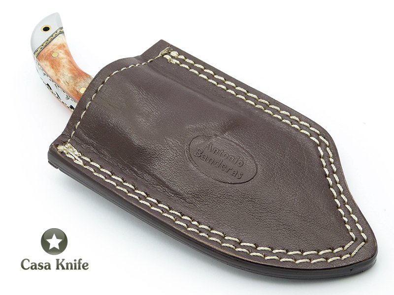 Antonio Banderas Mini Machado em Aço inoxidável com empunhadura em osso de camelo 14 cm