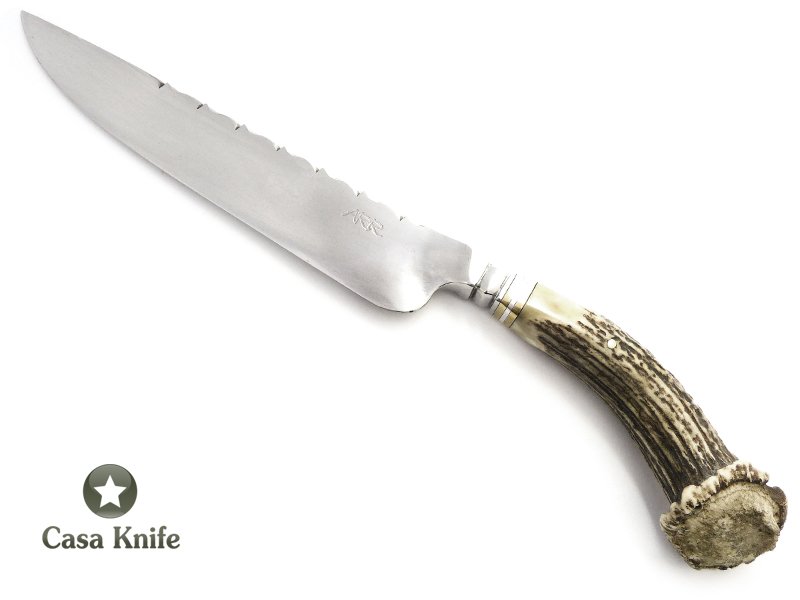 ARR Faca em aço inoxidável com empunhadura em chifre de cervo 42 cm