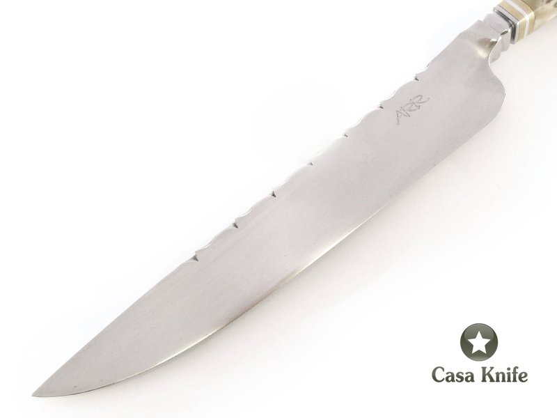 ARR Faca em aço inoxidável com empunhadura em chifre de cervo 42 cm