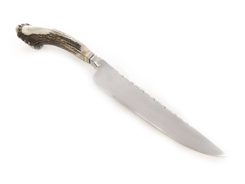 ARR Faca em aço inoxidável com empunhadura em chifre de cervo 42 cm