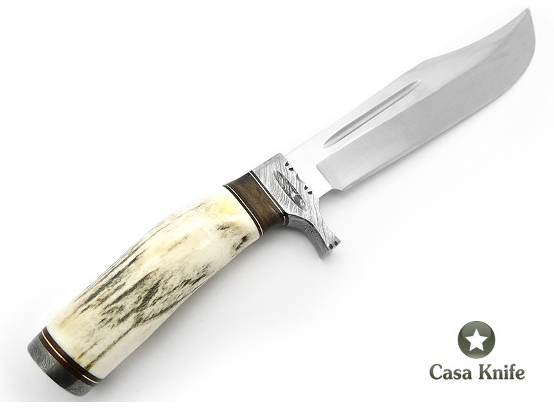 Bill Anderson Faca em aço inoxidável com empunhadura em chifre de cervo 35 cm