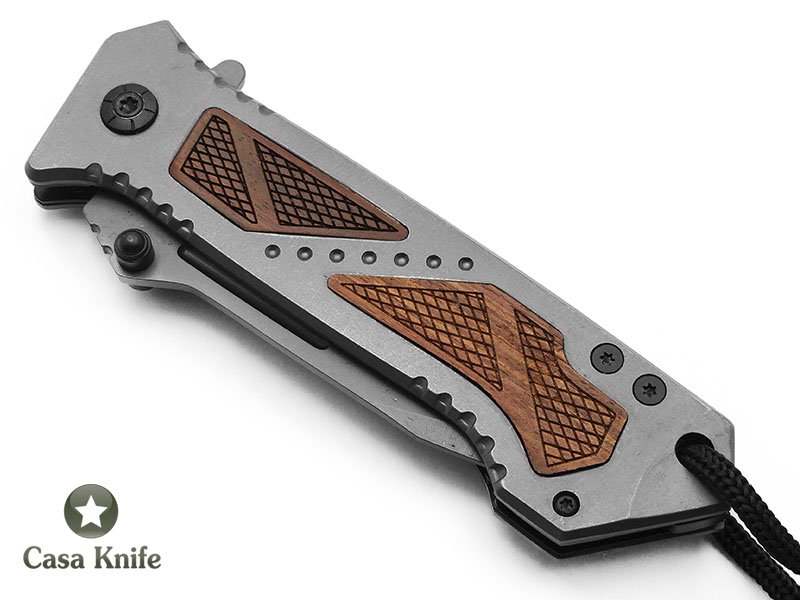 Browning Canivete para colecionador com empunhadura em aço inoxidável e relevo em madeira 22 cm