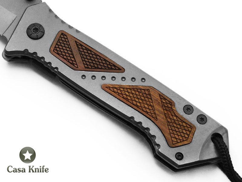 Browning Canivete para colecionador com empunhadura em aço inoxidável e relevo em madeira 22 cm