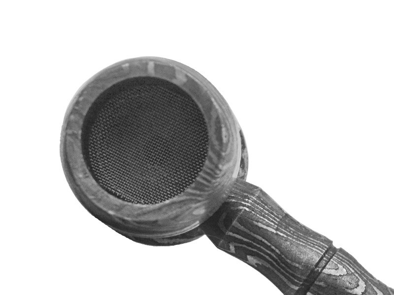 Cachimbo em forjado em aço damasco, 12 cm