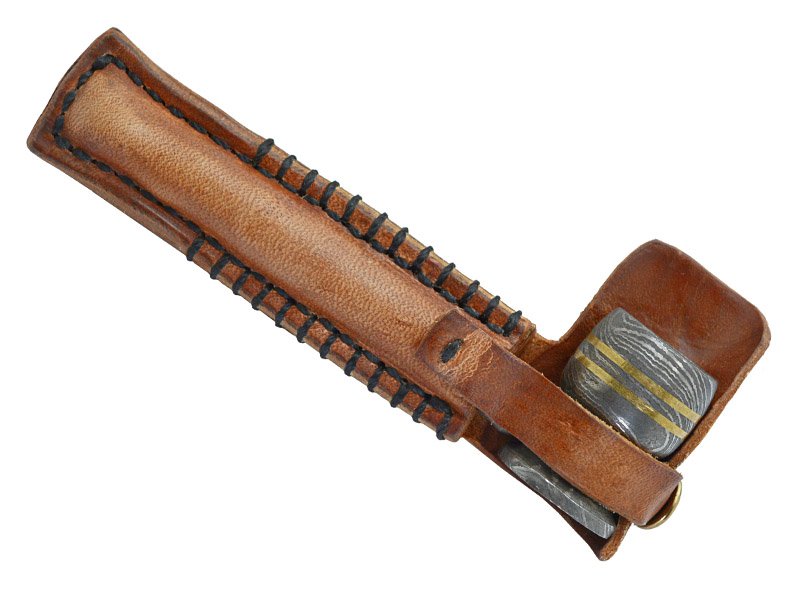 Cachimbo em forjado em aço damasco, 12 cm