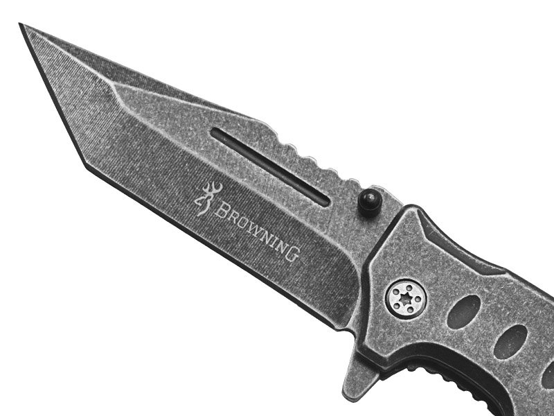 Canivete Browning para colecionador forjado em aço 5CR 12MOV. Empunhadura em aço 420, 21 cm