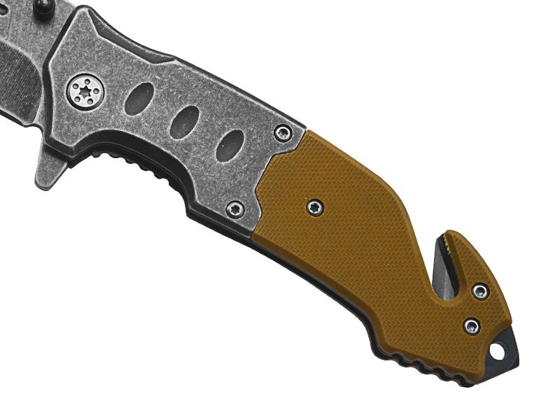 Canivete Browning para colecionador forjado em aço 5CR 12MOV. Empunhadura em aço 420, 21 cm