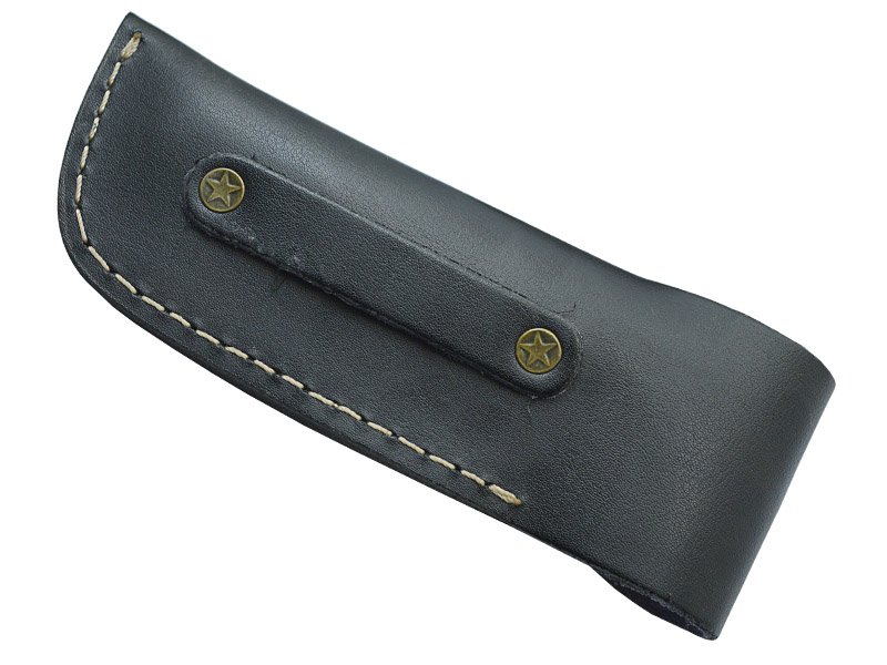 Canivete japones higonokami para colecionador em aço damasco. Empunhadura em chifre de boi, 20 cm