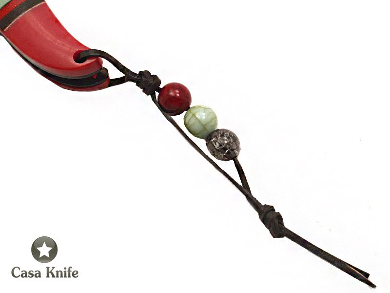 Canivete Native American para colecionador em inox stonewashed com empunhadura em resina 21 cm