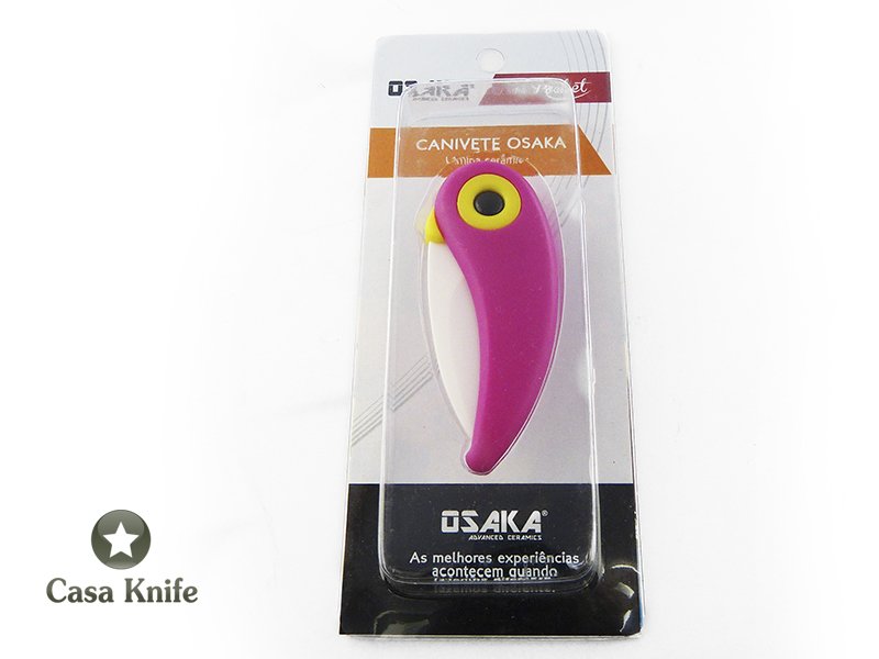 Canivete Osaka para colecionador lâmina em cerâmica com empunhadura em PVC.