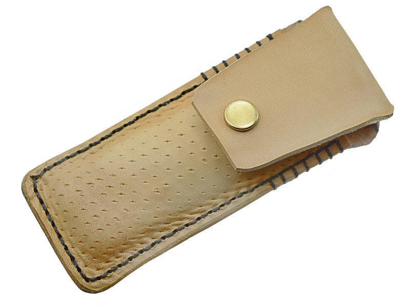 Canivete para colecionador em aço damasco. Empunhadura em cerejeira, 17 cm