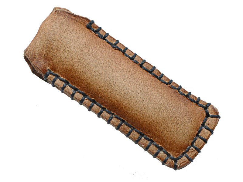 Canivete para colecionador em aço damasco com empunhadura em bronze e abalone 13 cm