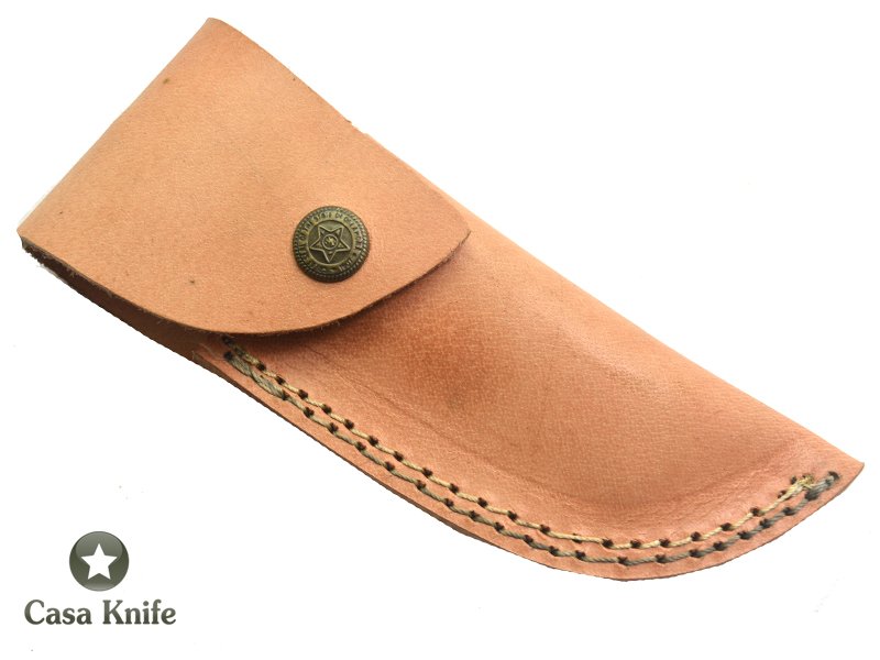 Canivete para colecionador forjado em aço damasco com empunhadura em chifre de búfalo, 22 cm