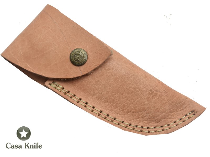 Canivete para colecionador forjado em aço damasco com empunhadura em mogno,18 cm